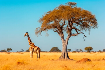 Obraz premium Graceful Giraffe on the Savannah