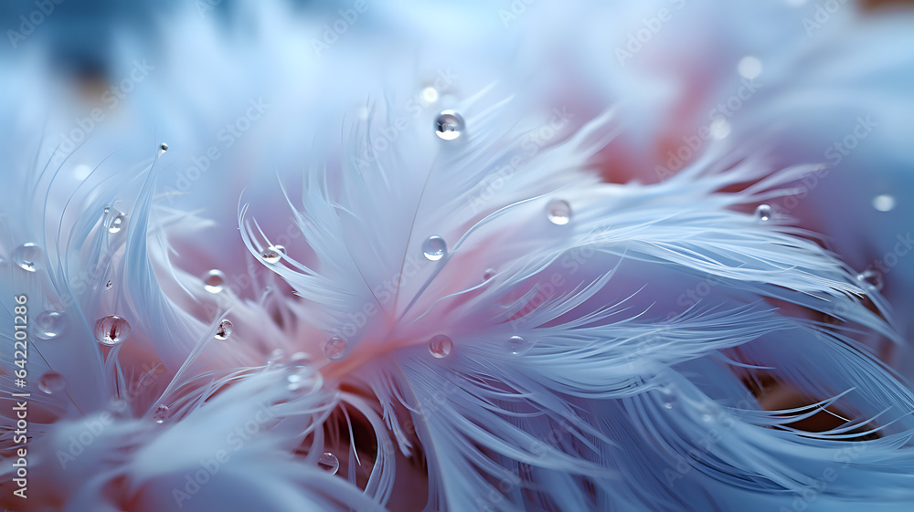 Poster abstract light background with water drops close-up, macro shot of round spheres - soft light backgr