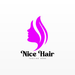 Women hair logo design concept. Hair logo template.  Hair fashion logo template