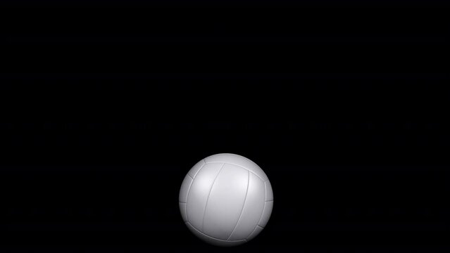 White Volleyball Ball - Bouncing Loop - Realistic 3D animation with alpha channel isolated on transparent background
