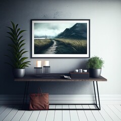 Colorful Landscape Artwork for Home Decor - Vibrant and Serene Nature Scene with Mountains, Trees, and Water - Perfect for Living Room or Office - Horizontal Orientation - By Munkz Art