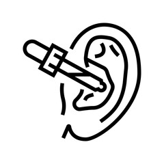 ear care audiologist doctor line icon vector. ear care audiologist doctor sign. isolated contour symbol black illustration