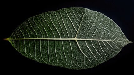 Transparent skeleton leaf with beautiful texture on a green. beautiful Generative AI AIG32
