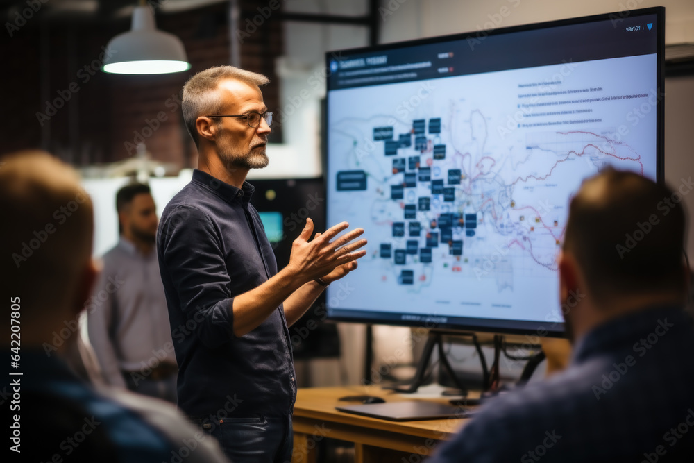 Aufkleber a person attending a seminar on blockchain's potential to revolutionize supply chain management and 
