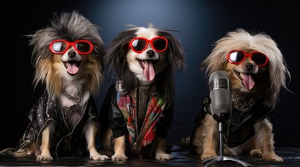 Dog wearing costume for carnival party. Cute funny puppy dogs dressed up in Halloween costumes. Humanised animals concept..