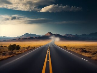 driving on the highway,  ai generative image 