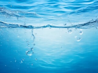 water drops on blue,  ai generative image 