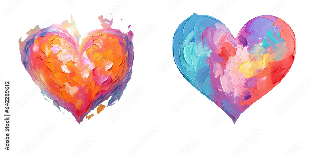 Poster the abstract heart art with colorful patterns for background and texture may have a low exposure in 