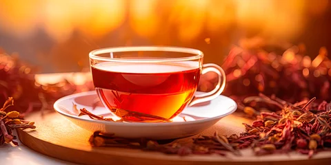 Fototapeten Cup of healthy traditional herbal rooibos red beverage tea with spices   © Александр Марченко
