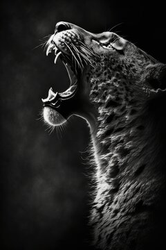 Fototapeta jungle lion studio silhouette photo black white vintage backlit portrait motion contour tattoo