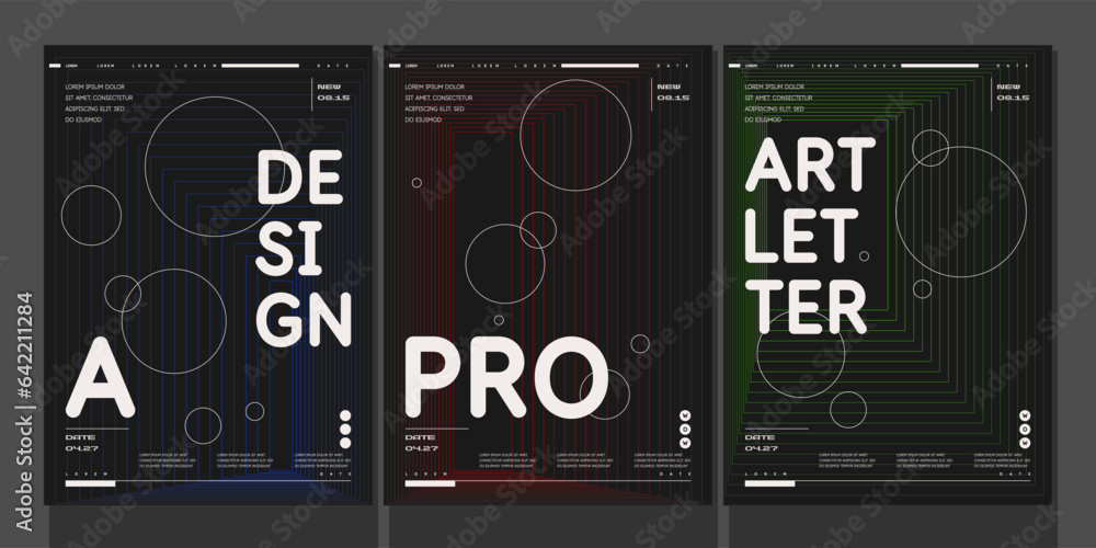 Poster a set of vector illustrations. abstract posters. images of geometric shapes and abstract elements.