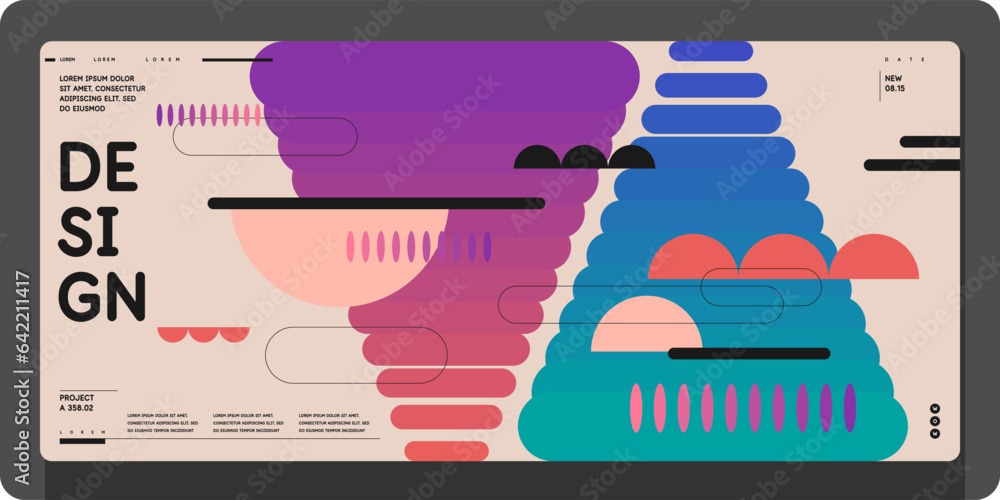 Poster composition with geometric shapes. abstract background for design.