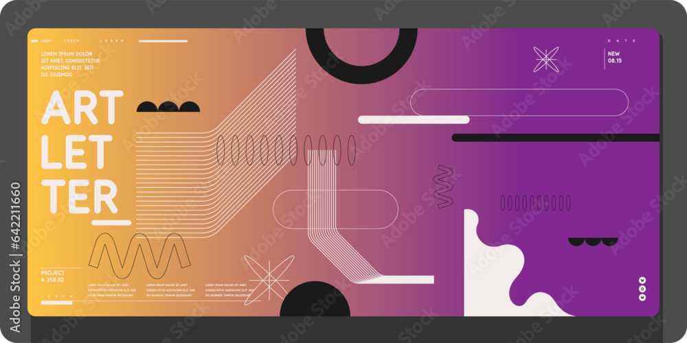 Poster composition with geometric shapes. abstract background for design.