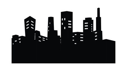 Fototapeta na wymiar Buildings and City black icon vector illustration 