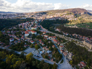 Aerial view of city of Veliko Tarnovo, Bulgaria