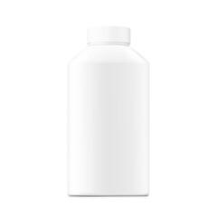 Square plastic bottle mockup. Vector illustration isolated on white background. Ready and simple to use for your design. EPS10.