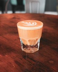 Coffee Cortado on table