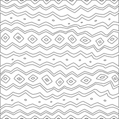 White background with black pattern. Texture with figures from lines.Line shape design.Abstract background for web page, textures, card, poster, fabric, textile. Monochrome graphic repeating design. 