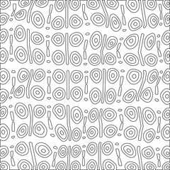 White background with black pattern. Texture with figures from lines.Line shape design.Abstract background for web page, textures, card, poster, fabric, textile. Monochrome graphic repeating design. 