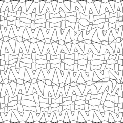 White background with black pattern. Texture with figures from lines.Line shape design.Abstract background for web page, textures, card, poster, fabric, textile. Monochrome graphic repeating design. 