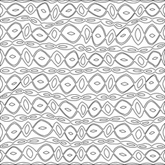 White background with black pattern. Texture with figures from lines.Line shape design.Abstract background for web page, textures, card, poster, fabric, textile. Monochrome graphic repeating design. 
