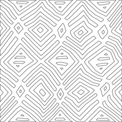 White background with black pattern. Texture with figures from lines.Line shape design.Abstract background for web page, textures, card, poster, fabric, textile. Monochrome graphic repeating design. 