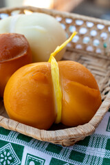 Italian semi hard handmade smoked scamorza cheese, from cow milk from Apulia or Calabria regions...