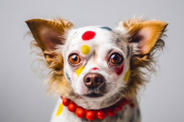 Geschminkter Clownhund