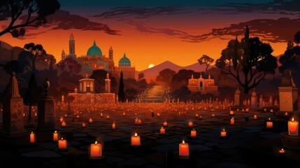 At nightfall, cemeteries glow with the warm light of countless candles, casting an ethereal glow on the festivities that bridge generations and preserve Mexican ancestral traditions