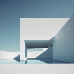Minimalist Architecture in Monochrome: A Striking Display of Clean Lines and Simple Forms
