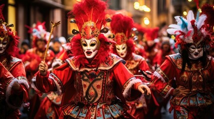 Festive processions wind through streets, masks and costumes invoking laughter, sharing cherished memories through joyful dances and melodies