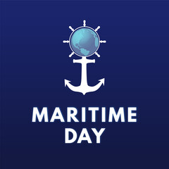 MARITIME DAY A ship's strength depends largely on the skill with which it sails. Celebrating Safe Shipping Life Safety Ocean Day. Maritime day concept Design art