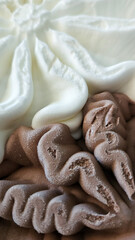 Close up of chocolate and vanilla ice cream