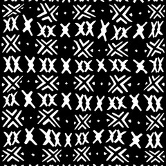 White background with black pattern.Repeat Pattern for fashion, textile design,  on wall paper, wrapping paper, fabrics and home decor. Seamless pattern in grunge style.