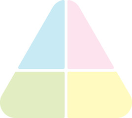 Triangle Infographic Pie Flow Chart Diagram with 4 Sections