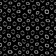 White background with black pattern.Repeat Pattern for fashion, textile design,  on wall paper, wrapping paper, fabrics and home decor. Seamless pattern in grunge style.