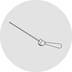 Fencing competition icon. Sport sign. Line art.