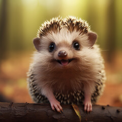 Fototapeta premium Close-up of an adorable hedgehog