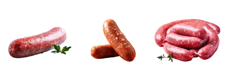 Slice delicious sausage on transparent background