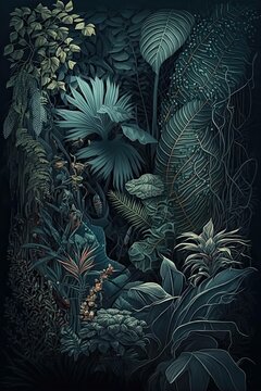 Hyperrealistic Jungle: A Vibrant and Detailed Artistic Depiction of Nature's Beauty in All Its Glory