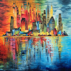 Abstract city skyline