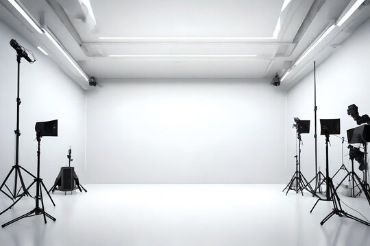 Room with White Backdrop Stage  