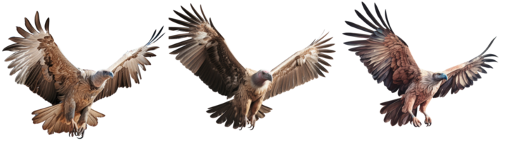 Griffon vulture in flight transparent background