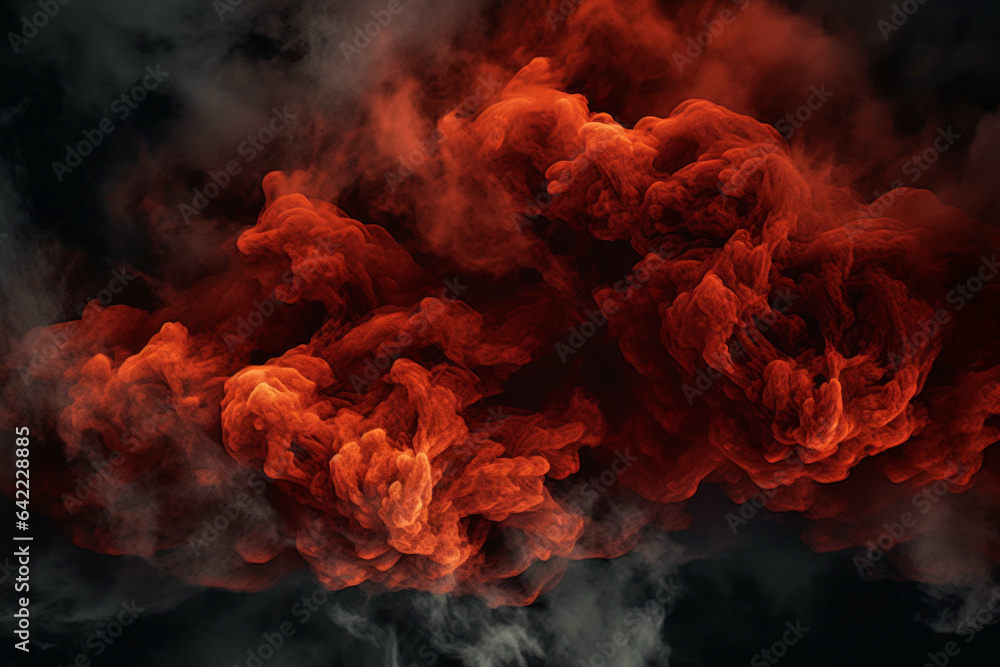 Poster red and dark red clouds, creating a fantasy and deep space digital art background. shades create a s