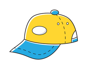 Fototapeta premium Yellow blue baseball cap isolated vector illustration