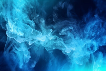 Obraz premium smoke in blue and yellow colors against a black background. can be used to create striking designs, illustrations, or background images
