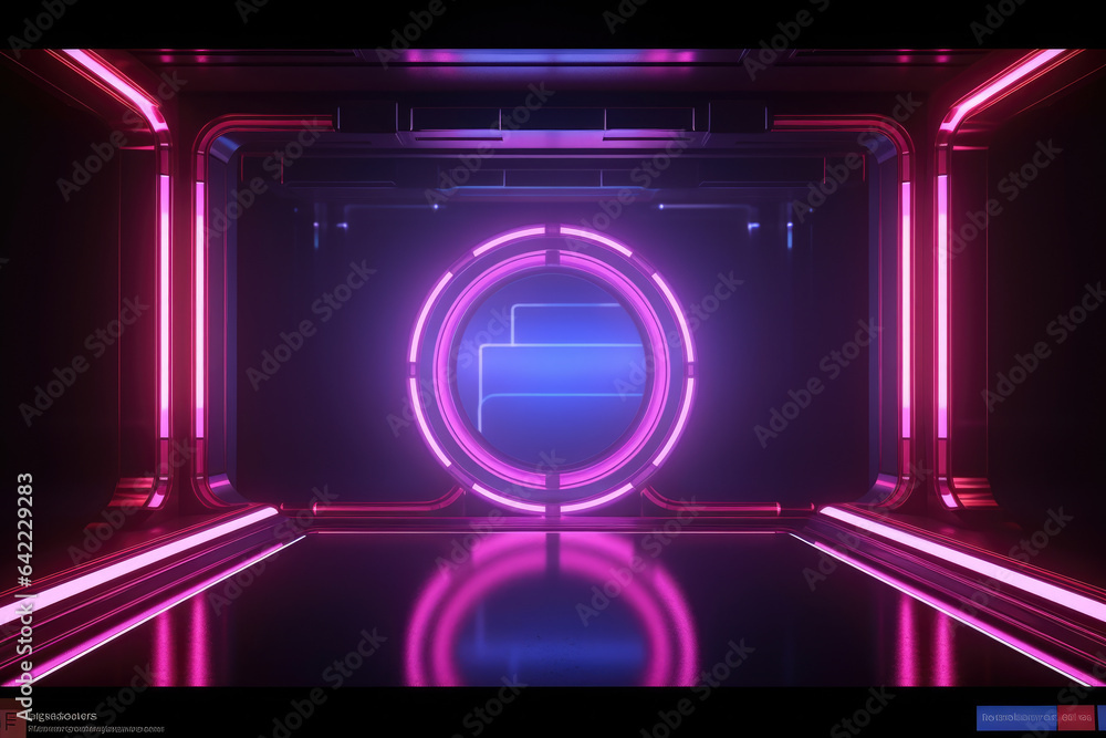 Poster abstract motion background captivates with vibrant neon lights, creating an atmosphere of modern art