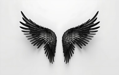 Obraz premium Black wings, generative ai.