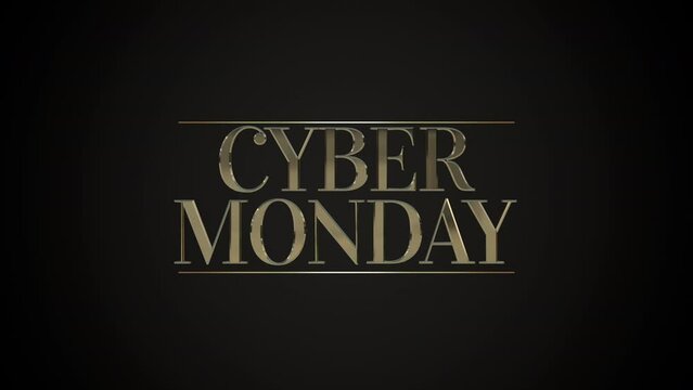 Modern Cyber Monday on black gradient, motion abstract holidays, minimalism and promo style background