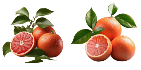 Two red oranges on a transparent background